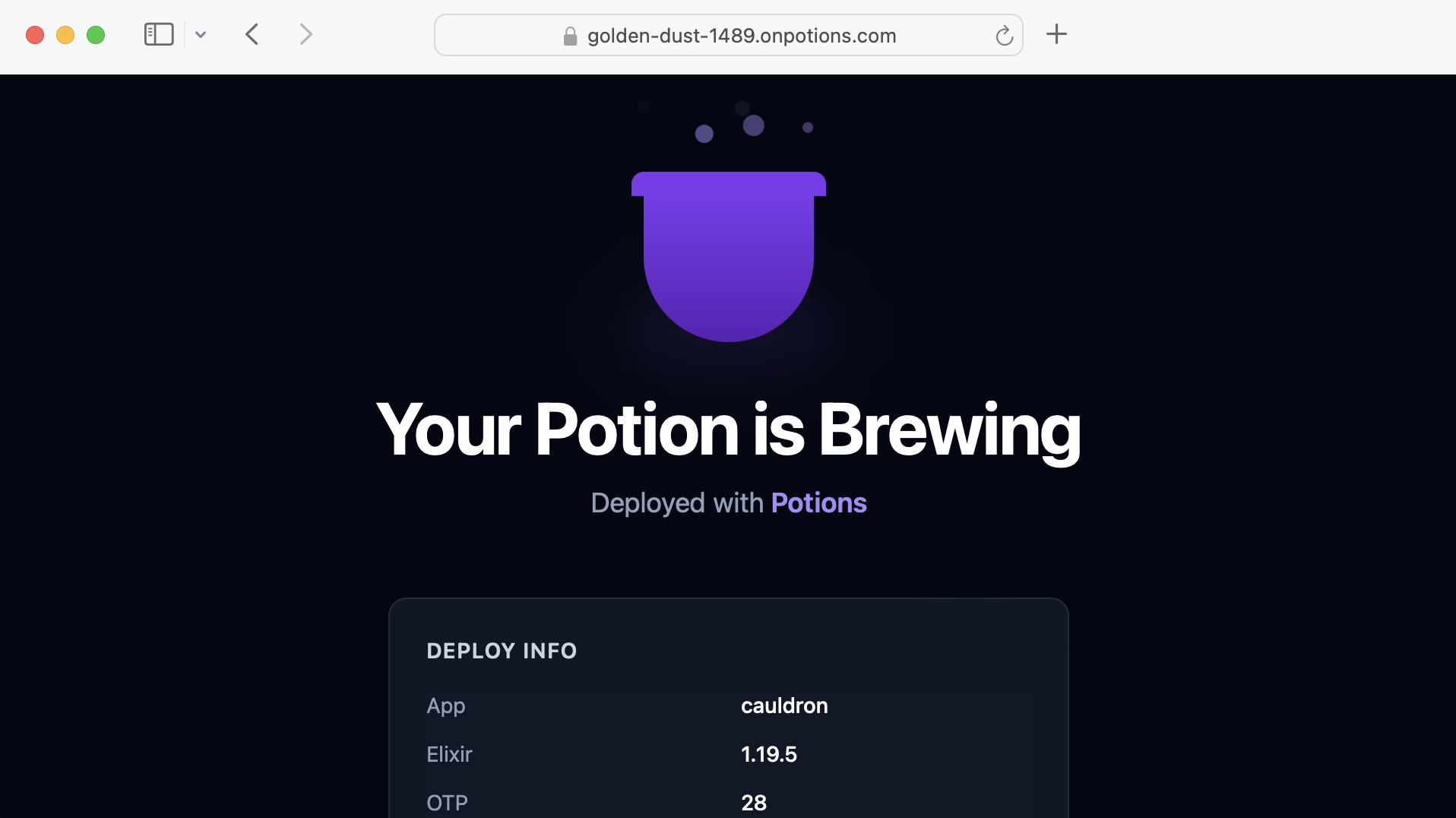 Watch a Potions deployment tutorial